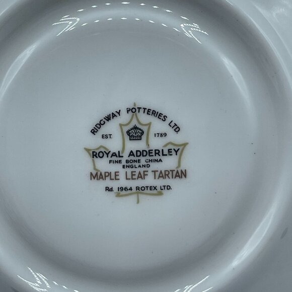 Royal Adderley English Bone China "Maple Leaf Tartan" Cup and Saucer - Picture 2 of 8